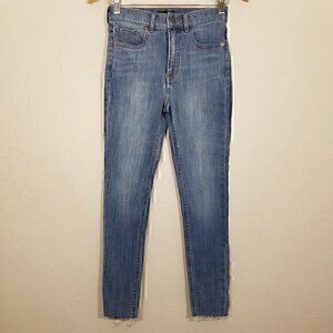 Express High Rise Cropped Skinny Stretch Jeans Size 0R